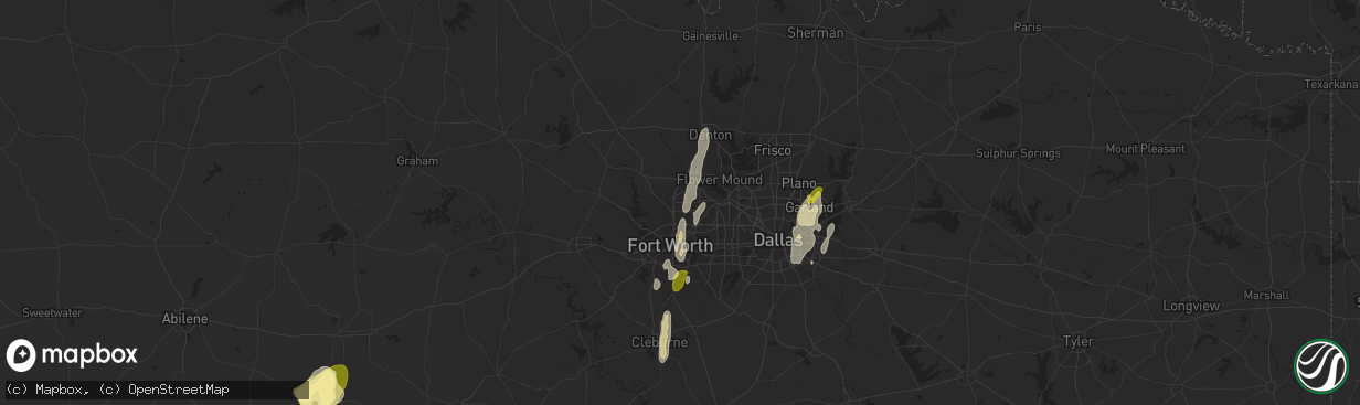 Hail map in Keller, TX on May 6, 2025