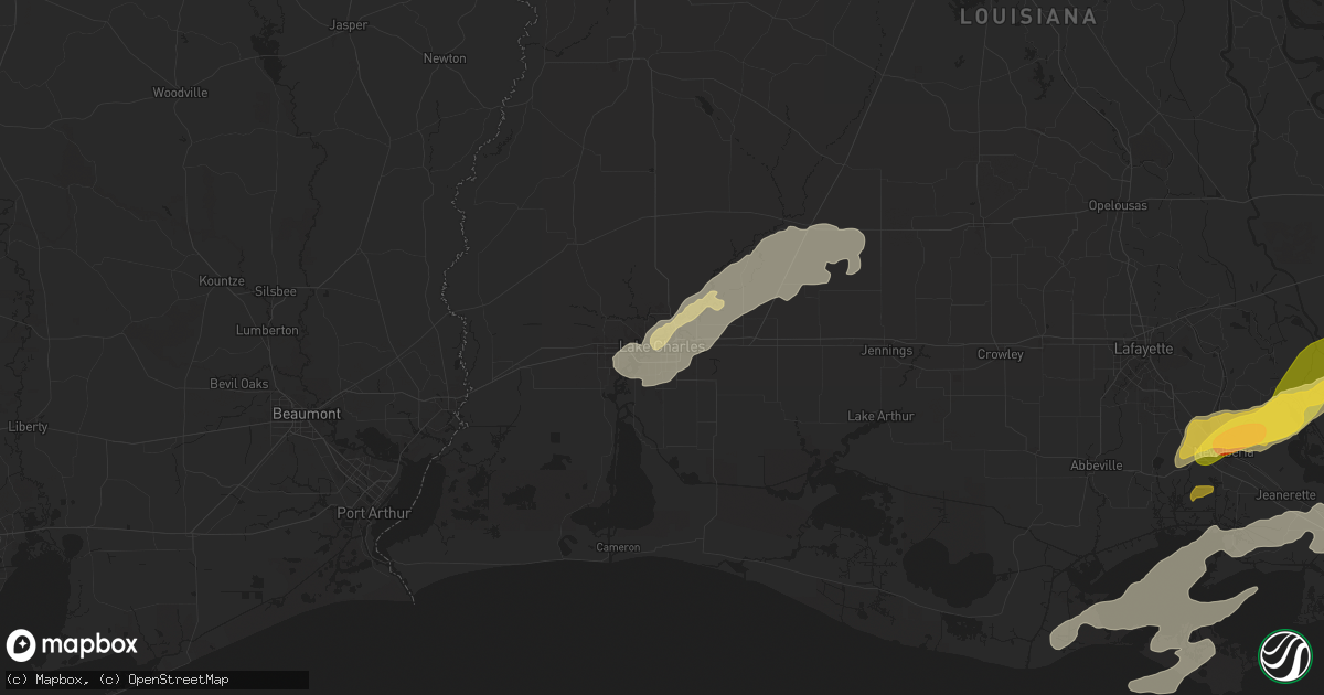 Hail map in Lake Charles, LA on May 6, 2025