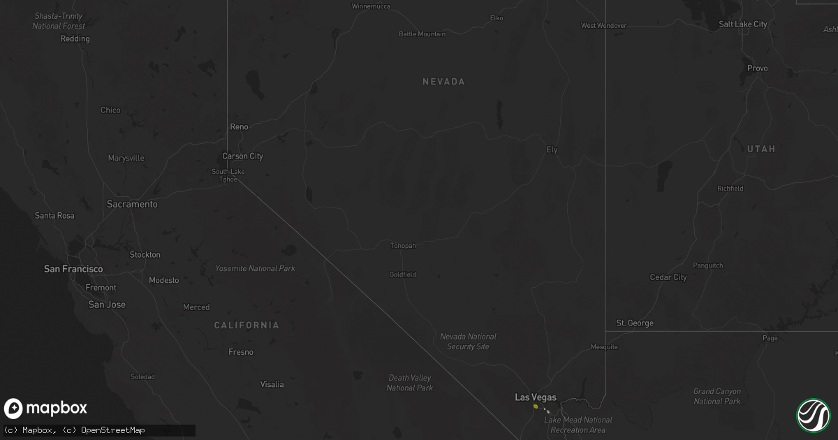 Hail map in Nevada on May 6, 2025