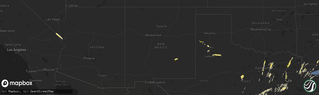 Hail map in New Mexico on May 6, 2025