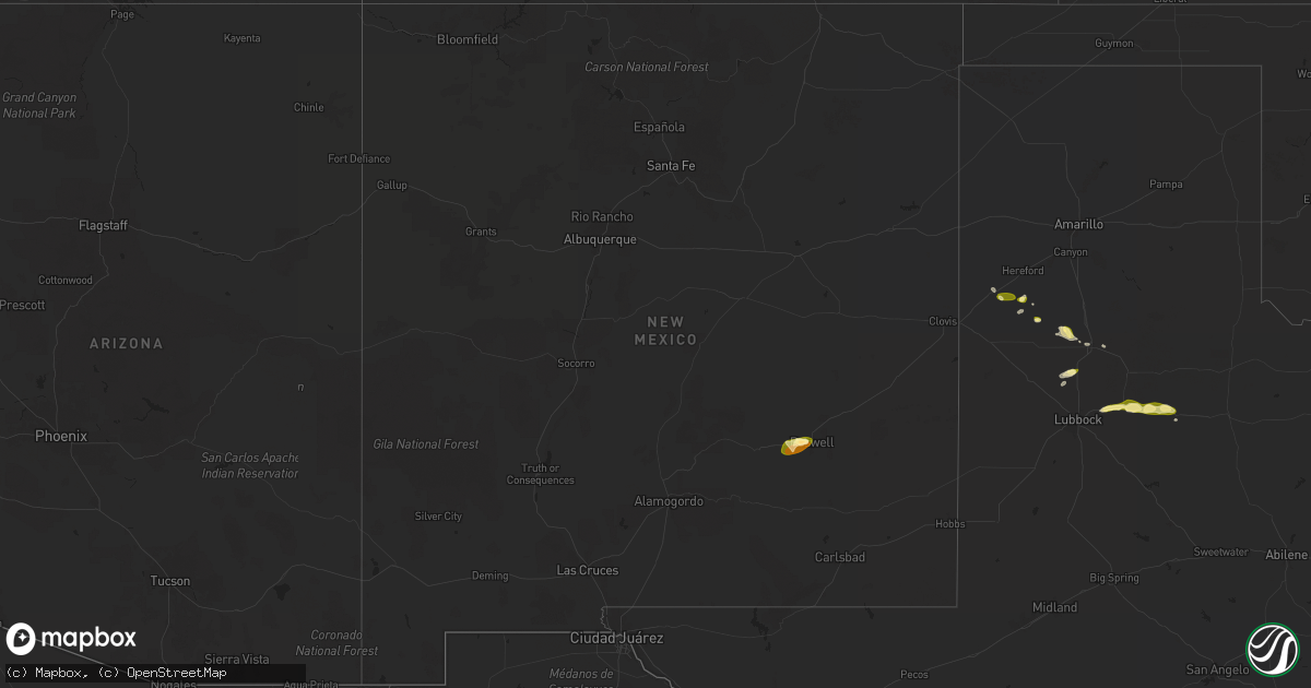 Hail map in New Mexico on May 6, 2025