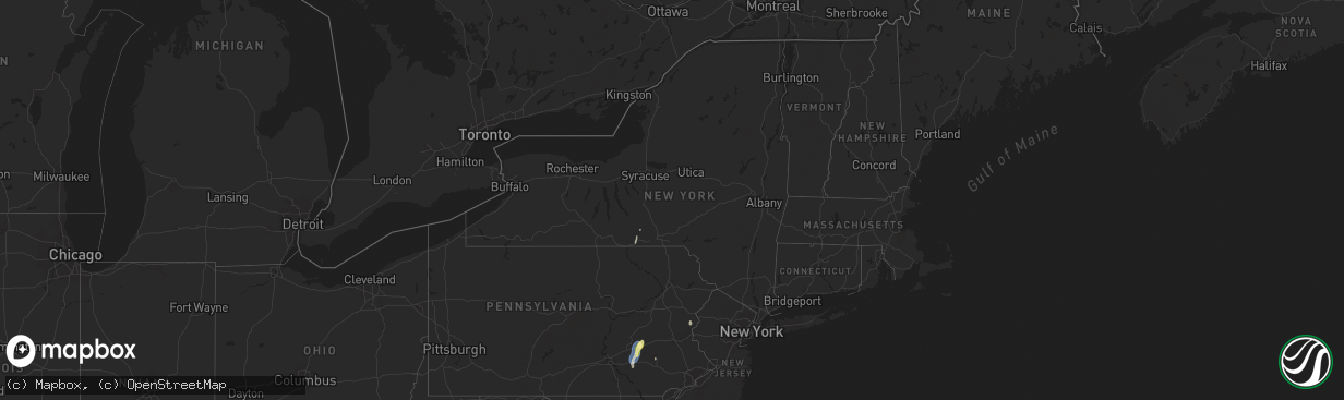 Hail map in New York on May 6, 2025