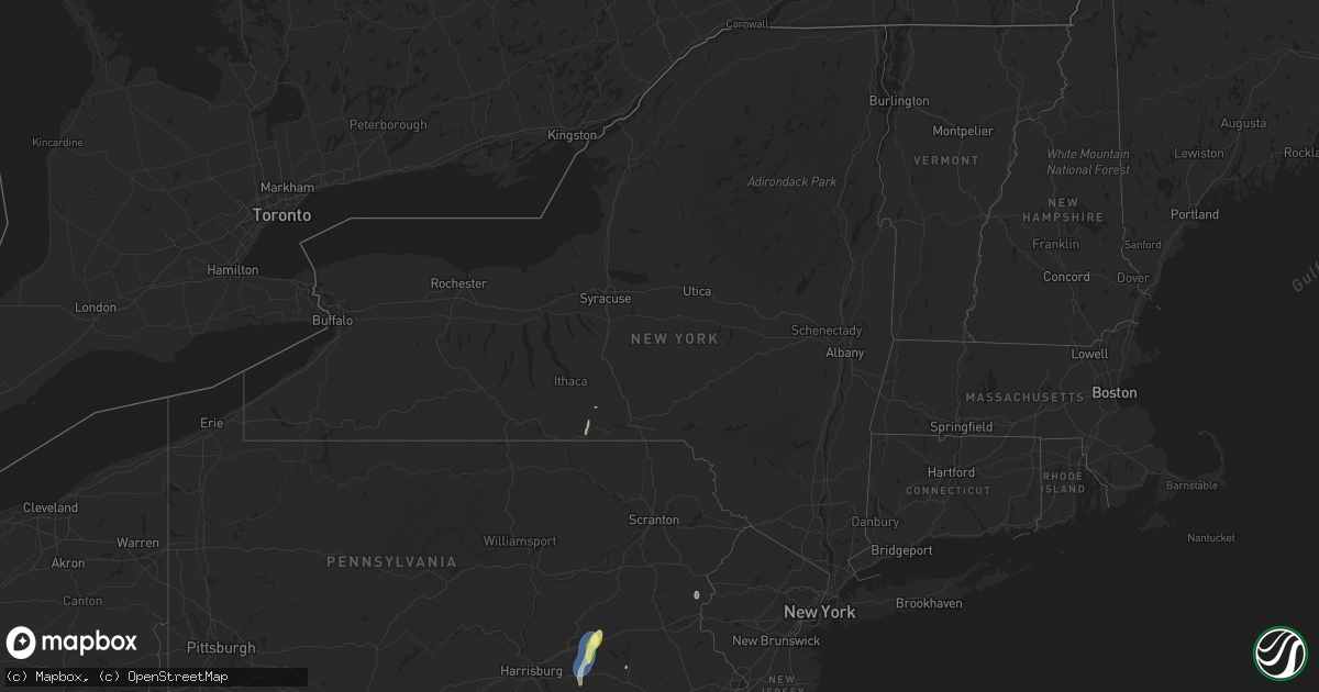 Hail map in New York on May 6, 2025