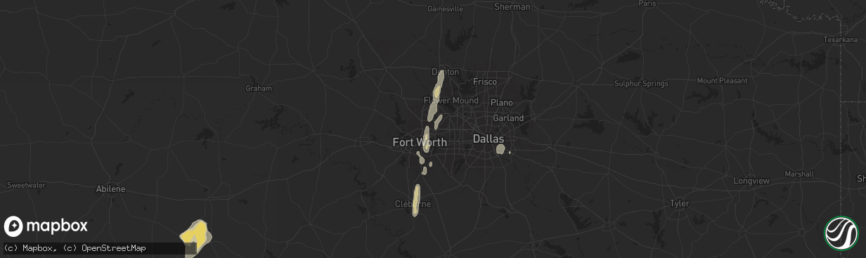 Hail map in North Richland Hills, TX on May 6, 2025