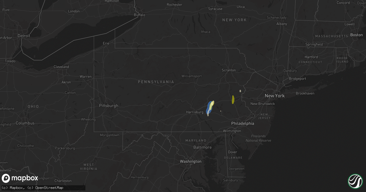 Hail map in Pennsylvania on May 6, 2025