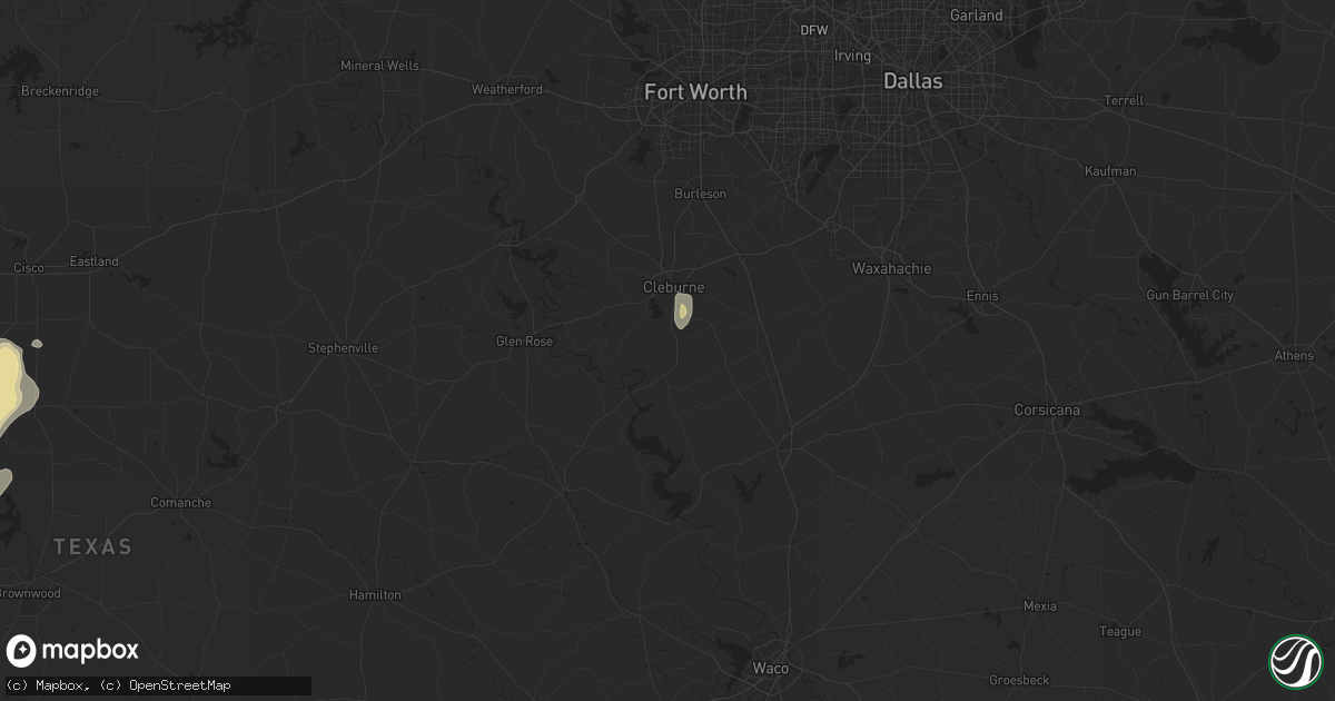 Hail map in Rio Vista, TX on May 6, 2025