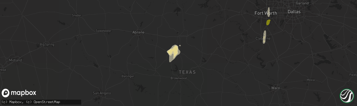 Hail map in Rising Star, TX on May 6, 2025