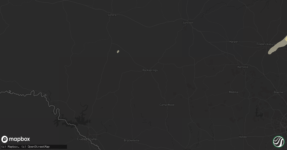 Hail map in Rocksprings, TX on May 6, 2025