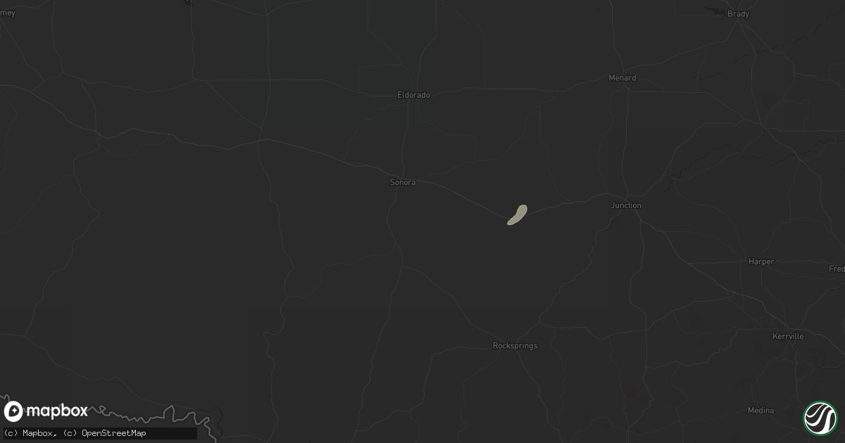 Hail map in Sonora, TX on May 6, 2025