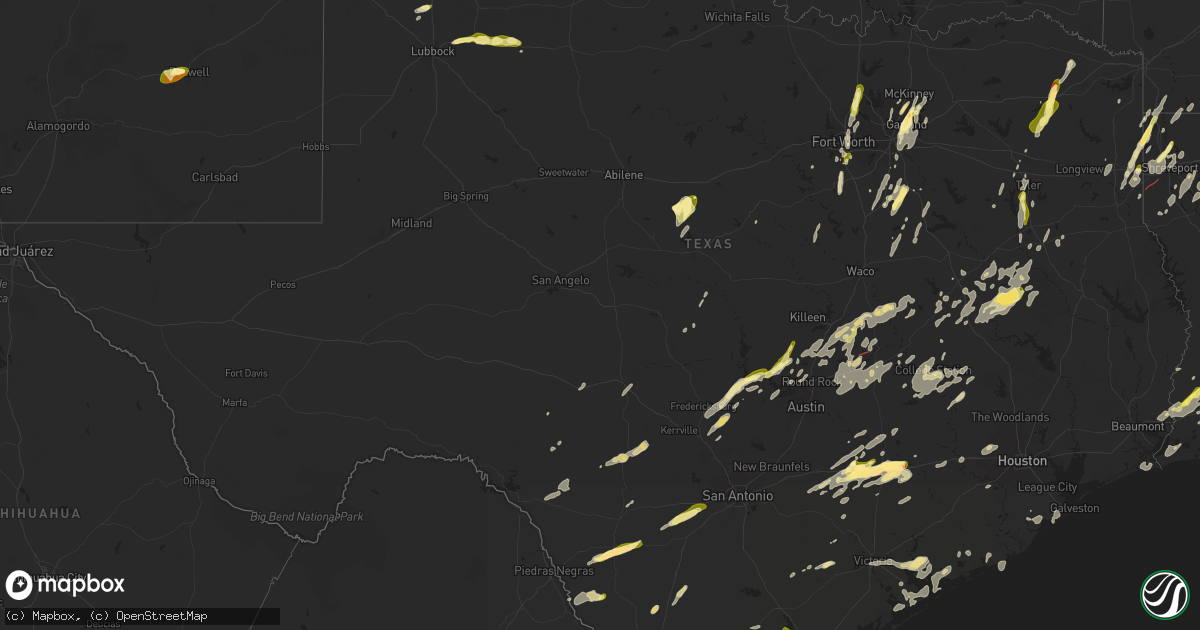 Hail map in Texas on May 6, 2025