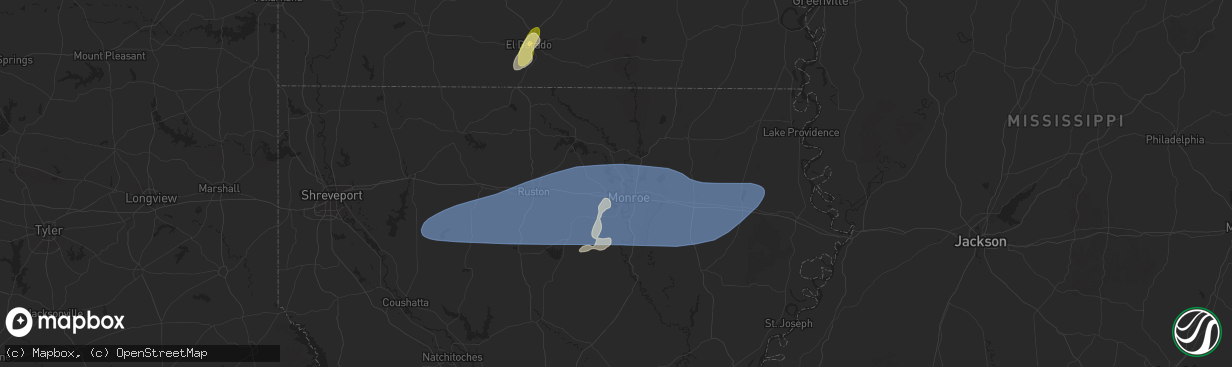 Hail map in West Monroe, LA on May 6, 2025