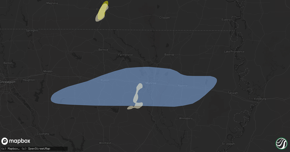 Hail map in West Monroe, LA on May 6, 2025