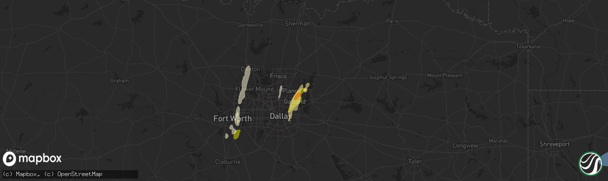 Hail map in Wylie, TX on May 6, 2025