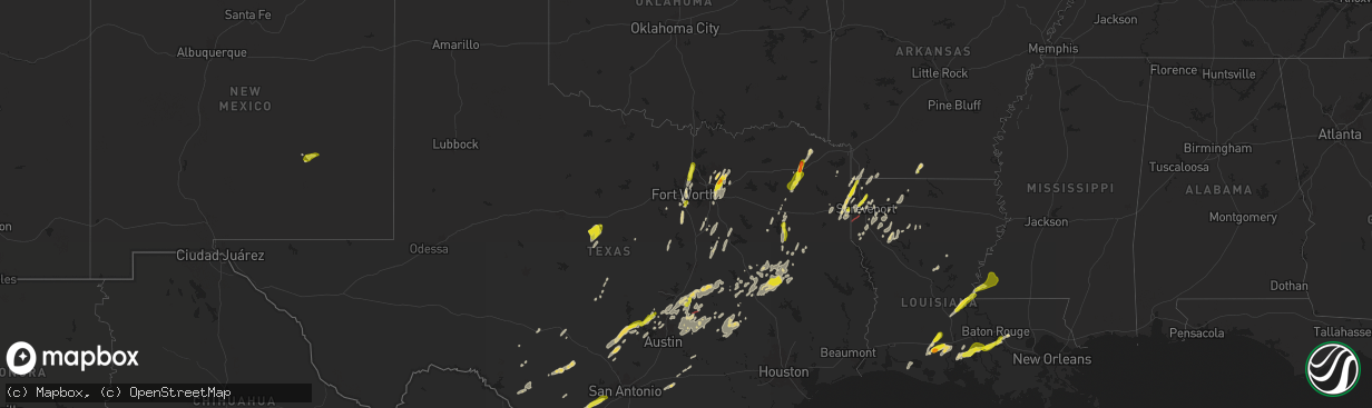 Hail map on May 6, 2025