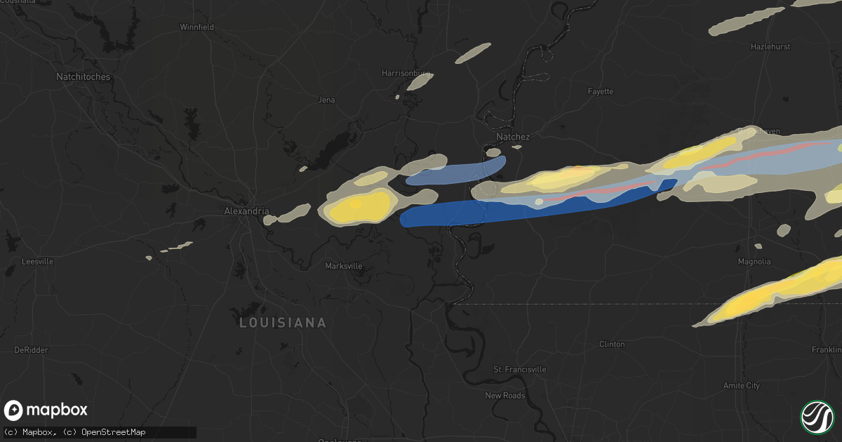 Hail map in Acme, LA on May 6, 2026