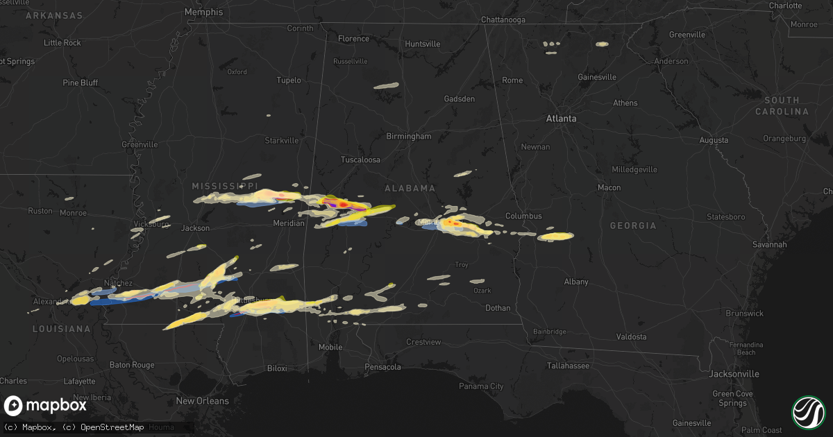 Hail map in Alabama on May 6, 2026