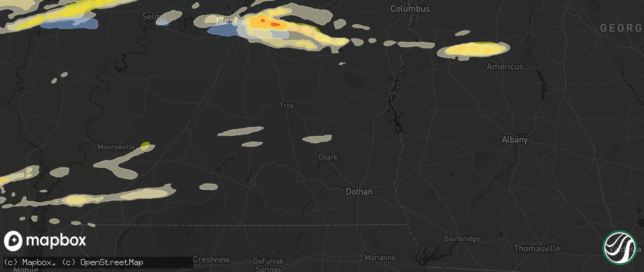 Hail map in Ariton, AL on May 6, 2026