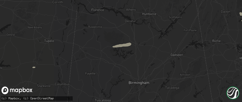 Hail map in Arley, AL on May 6, 2026