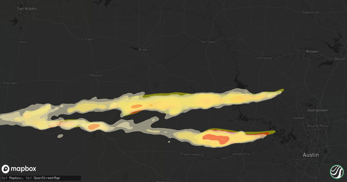 Hail map in Art, TX on May 6, 2026