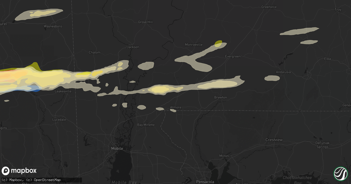 Hail map in Atmore, AL on May 6, 2026
