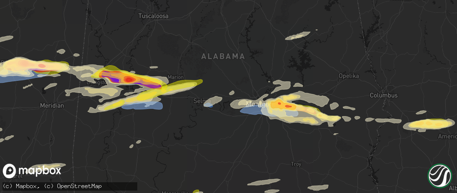 Hail map in Autaugaville, AL on May 6, 2026