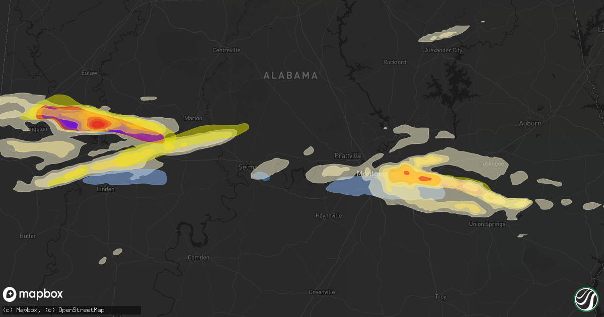 Hail map in Autaugaville, AL on May 6, 2026