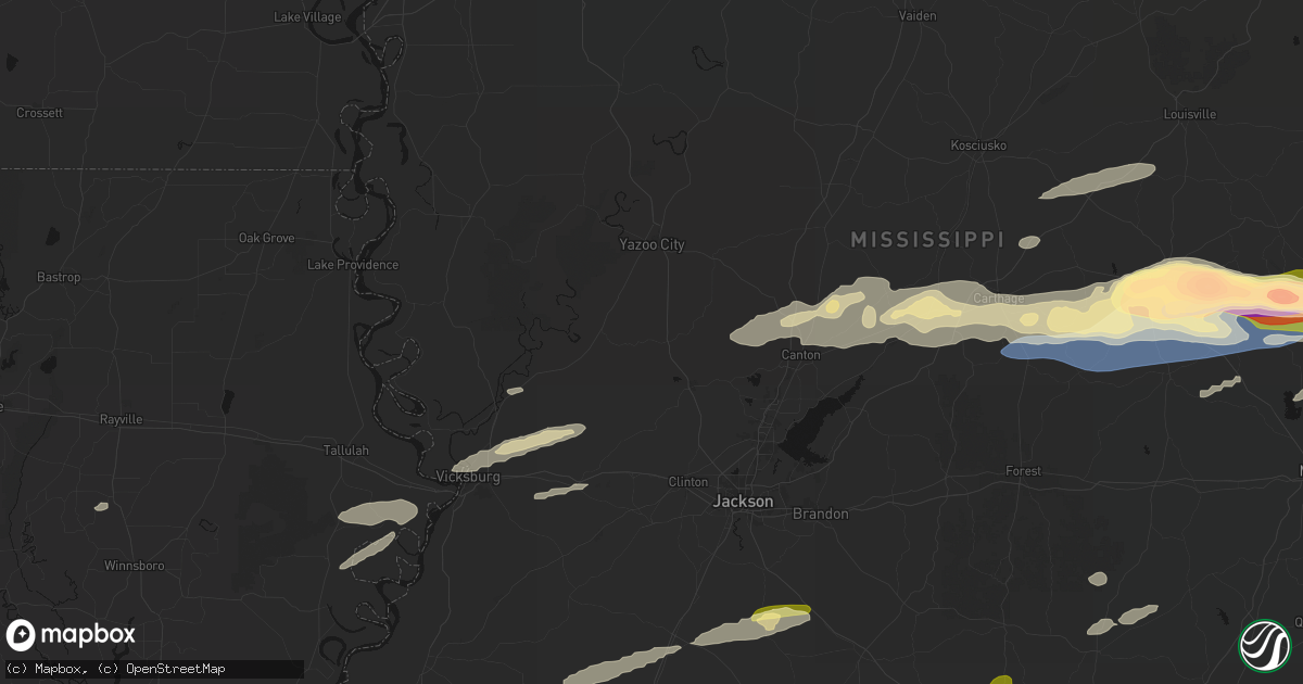 Hail map in Bentonia, MS on May 6, 2026