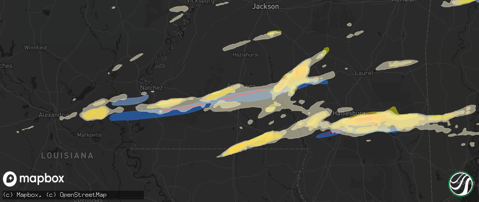 Hail map in Bogue Chitto, MS on May 6, 2026