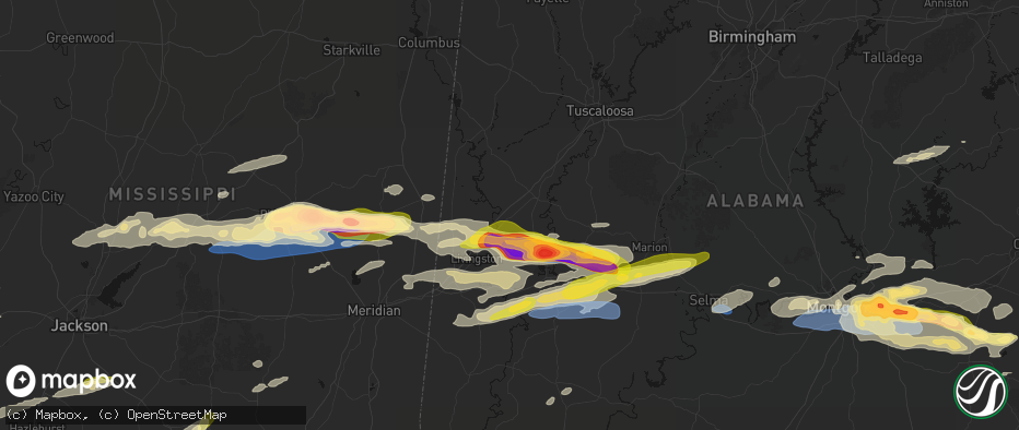 Hail map in Boligee, AL on May 6, 2026