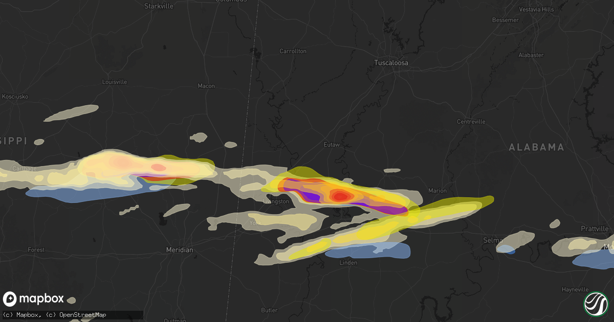 Hail map in Boligee, AL on May 6, 2026