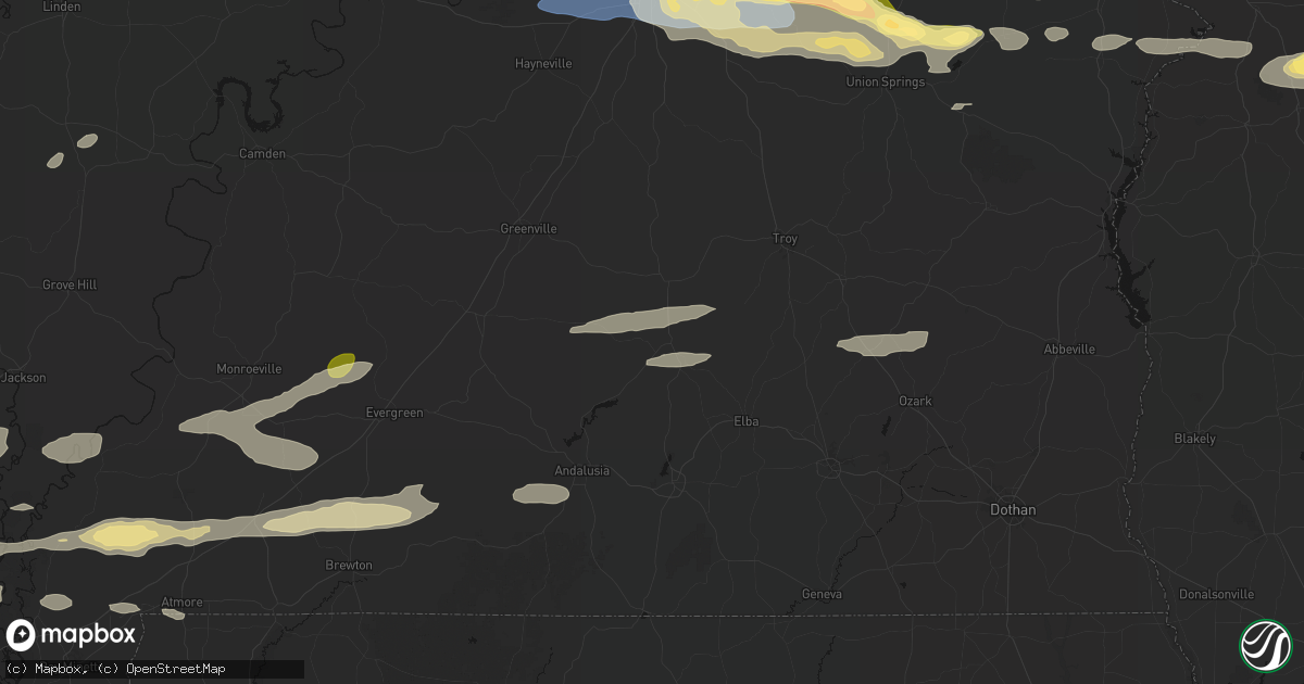 Hail map in Brantley, AL on May 6, 2026