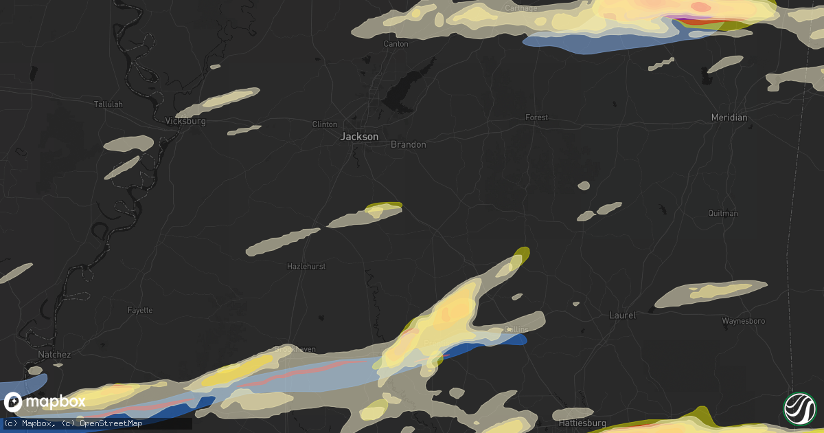 Hail map in Braxton, MS on May 6, 2026