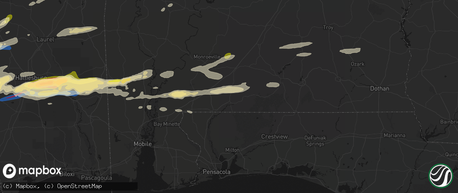 Hail map in Brewton, AL on May 6, 2026