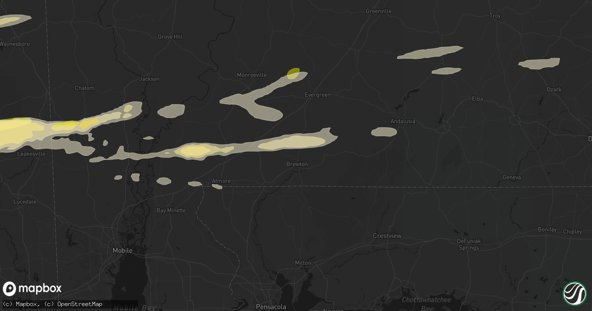Hail map in Brewton, AL on May 6, 2026