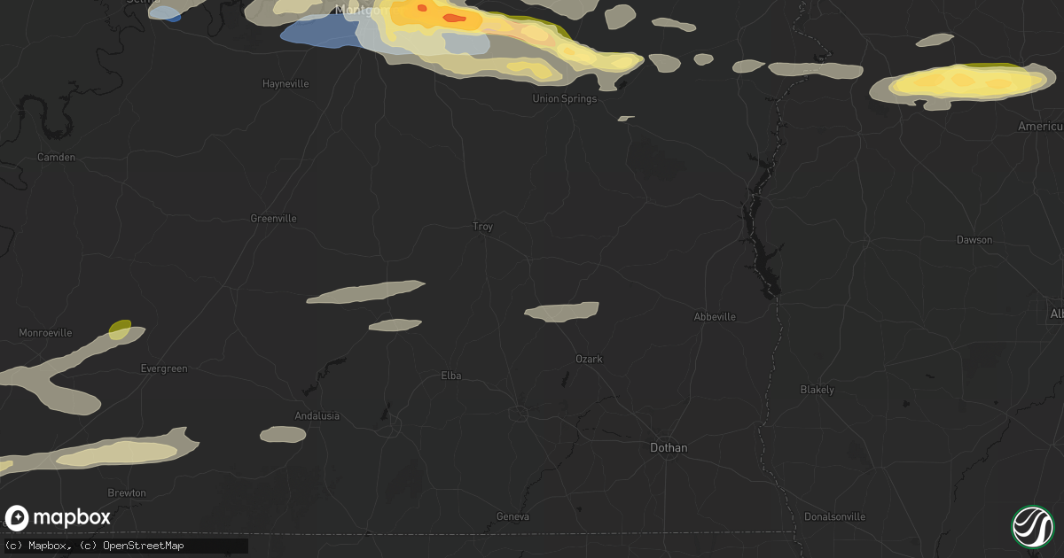 Hail map in Brundidge, AL on May 6, 2026