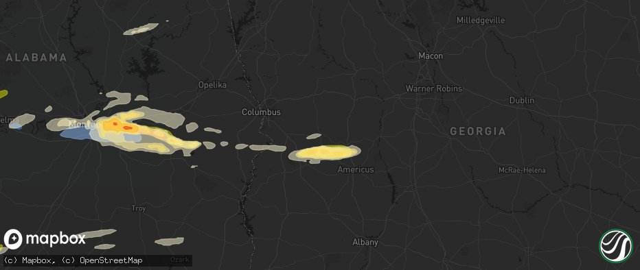 Hail map in Buena Vista, GA on May 6, 2026