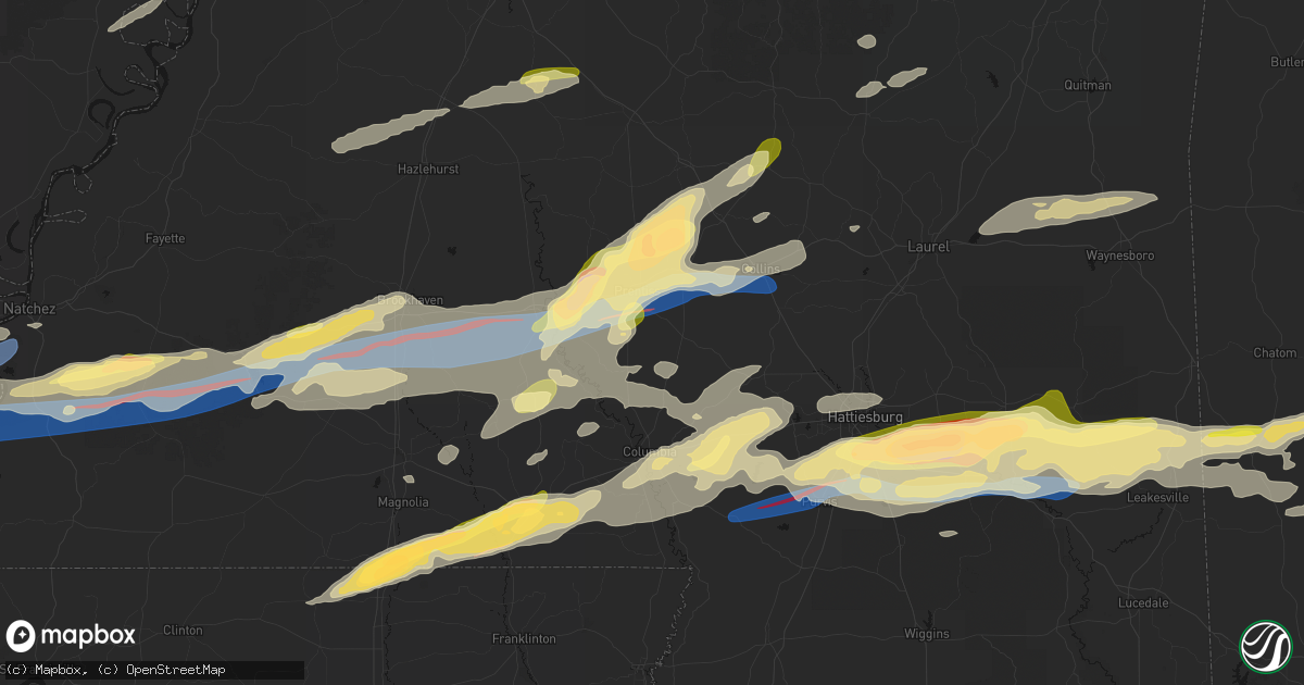 Hail map in Carson, MS on May 6, 2026