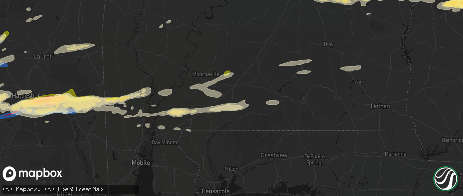 Hail map in Castleberry, AL on May 6, 2026