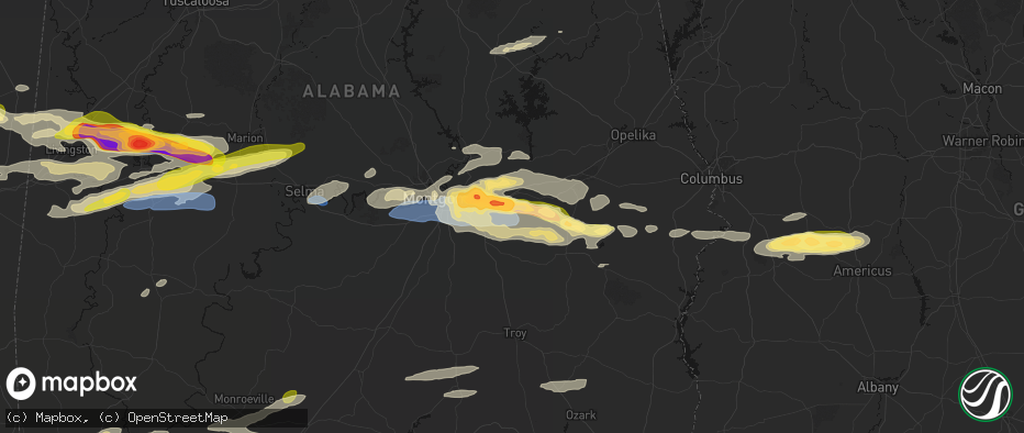 Hail map in Cecil, AL on May 6, 2026