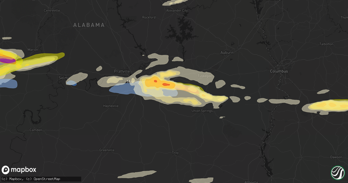 Hail map in Cecil, AL on May 6, 2026