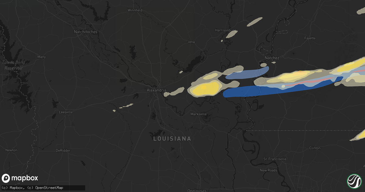 Hail map in Center Point, LA on May 6, 2026