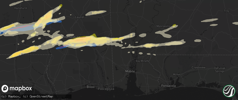 Hail map in Citronelle, AL on May 6, 2026
