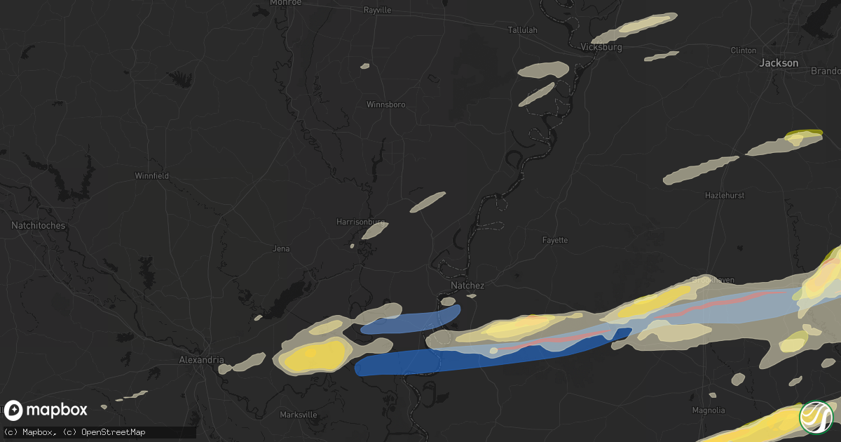 Hail map in Clayton, LA on May 6, 2026