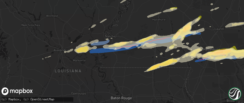 Hail map in Crosby, MS on May 6, 2026