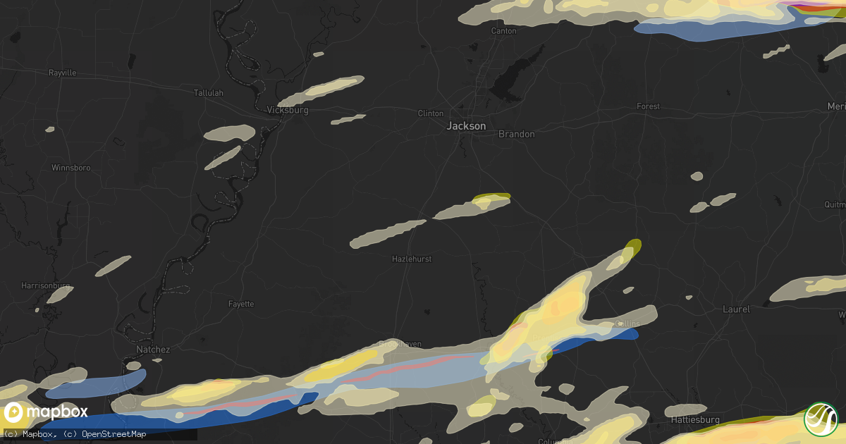Hail map in Crystal Springs, MS on May 6, 2026
