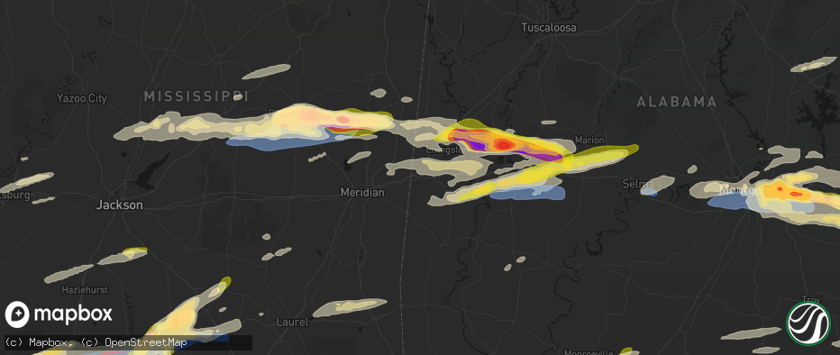 Hail map in Cuba, AL on May 6, 2026