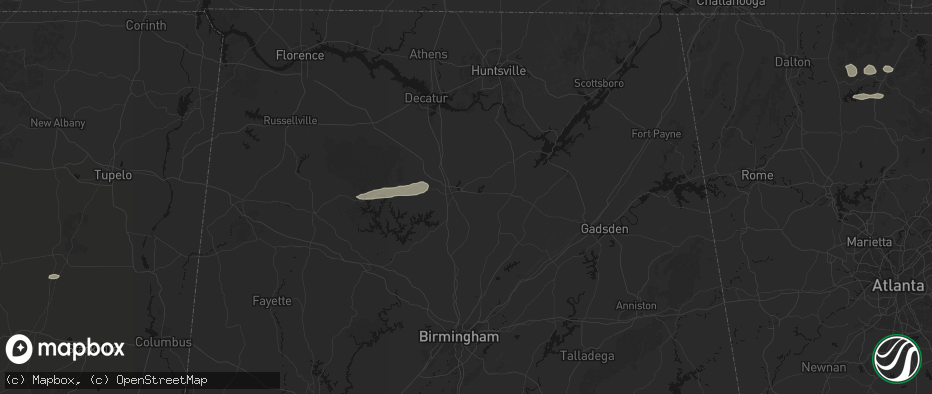 Hail map in Cullman, AL on May 6, 2026
