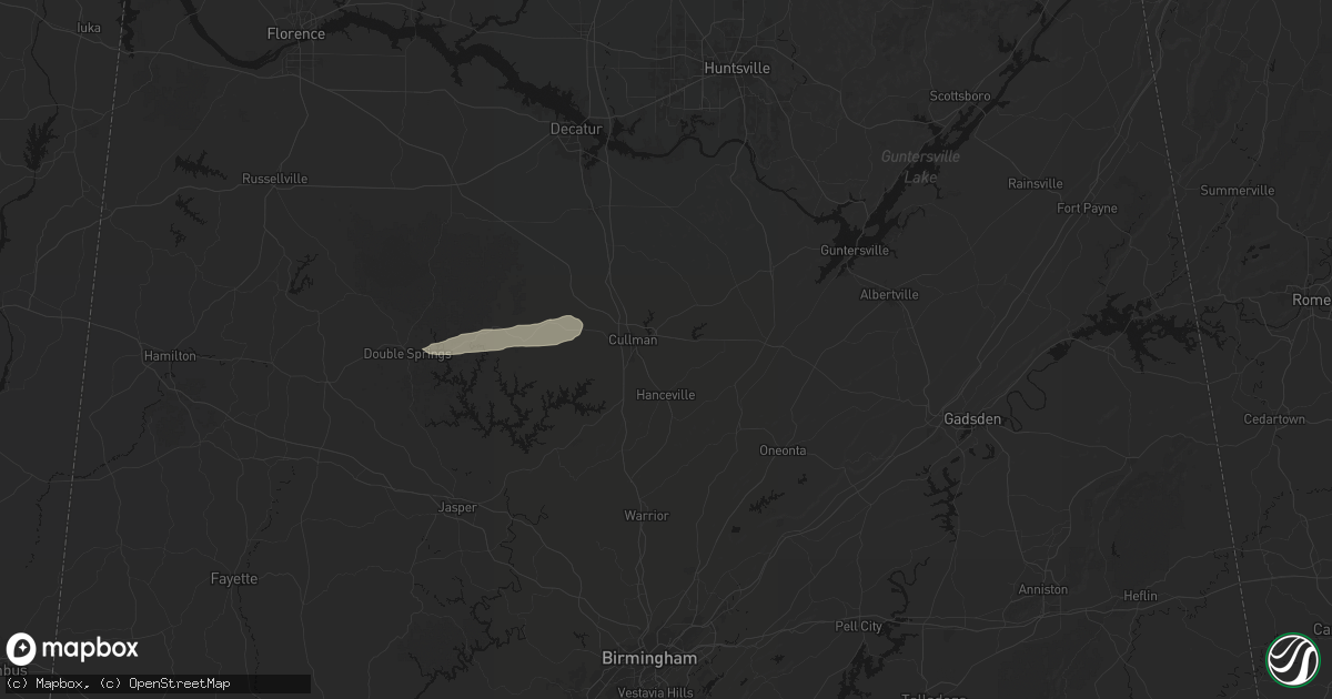 Hail map in Cullman, AL on May 6, 2026