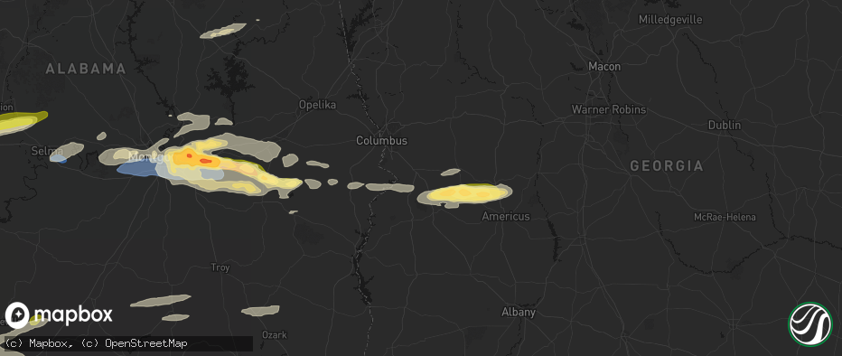 Hail map in Cusseta, GA on May 6, 2026