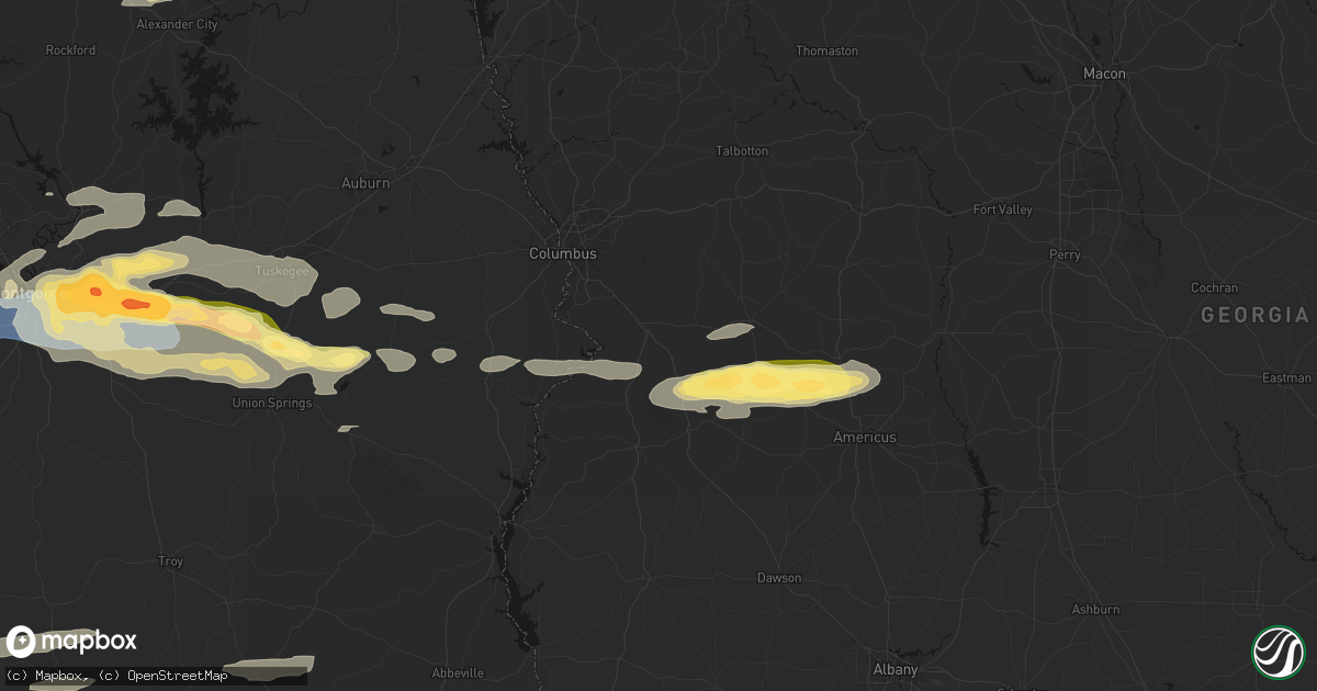 Hail map in Cusseta, GA on May 6, 2026